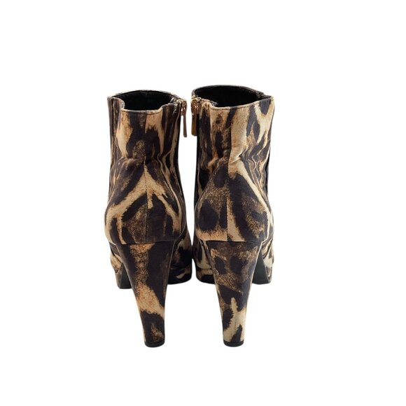 Leopard Print Chunky Heel Ankle Boots By Bamboo  Size 9  Faux Suede  Side Zip Cl - Picture 6 of 12